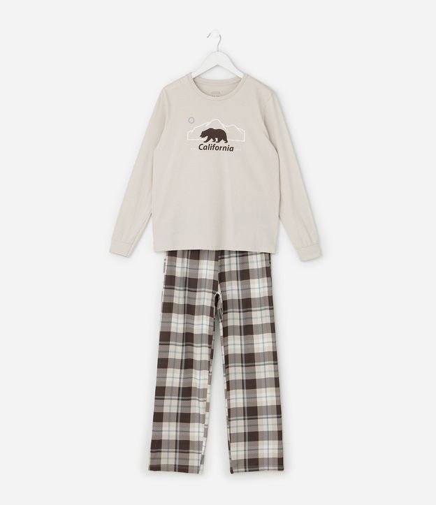 Pijama Infantil Largo con Estampa de Oso de California – Talle 7 a 16 años 2
