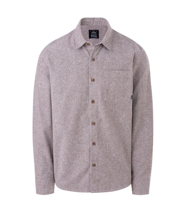 Camisa Comfort Manga Larga en Franela con Bolsillo y Textura 5