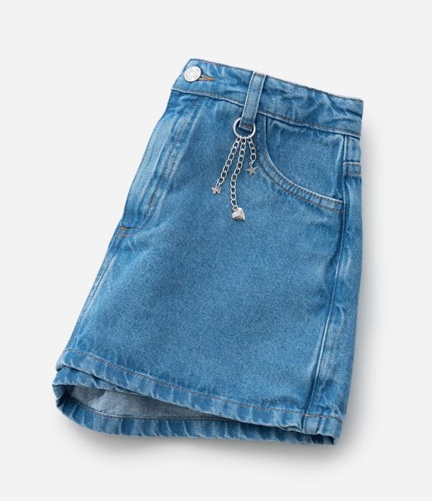 Short Pollera Infantil en Jeans con Colgantes Metálicos – Talle 7 a 16 años 5