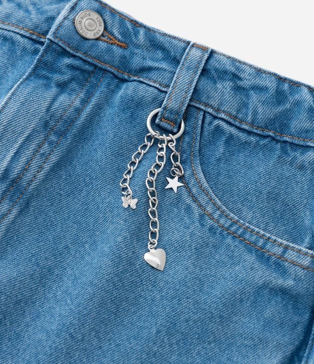 Short Pollera Infantil en Jeans con Colgantes Metálicos – Talle 7 a 16 años 8
