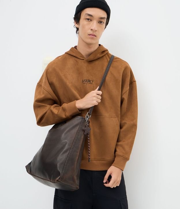 Cartera Shopper en PU Liso con Correa de Hombro