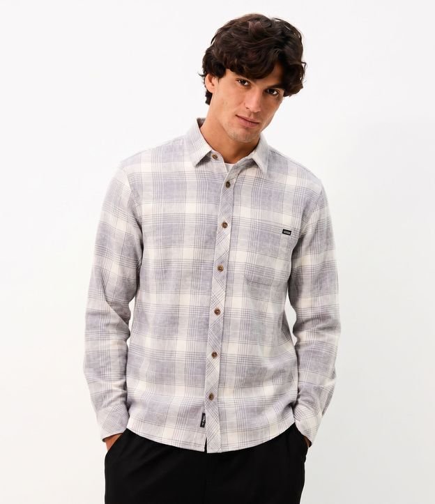 Camisa Comfort Manga Larga en Franela de Cuadros