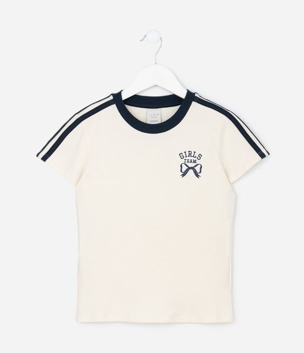 Remera Baby Look Infantil con Bordado de Lazo – Talle 5 a 14 años 2