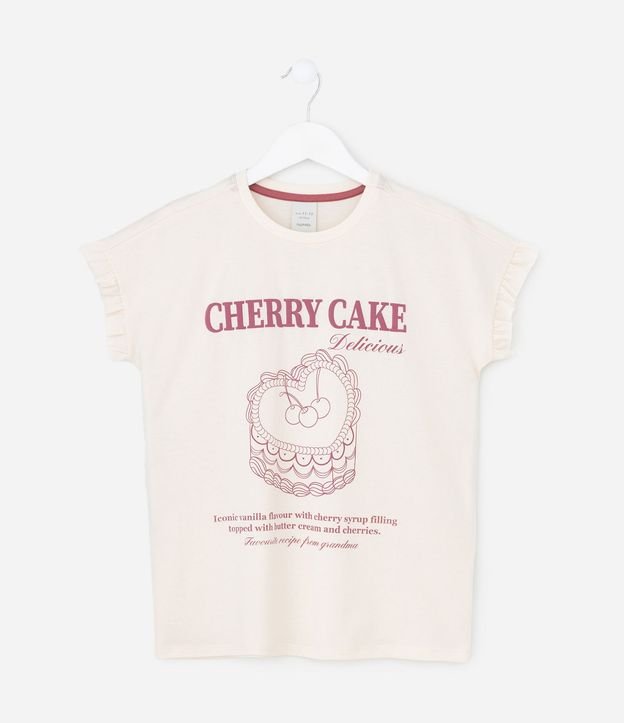 Remera Infantil con Estampado de Bolo Cherry Cake – Talle 5 a 14 años