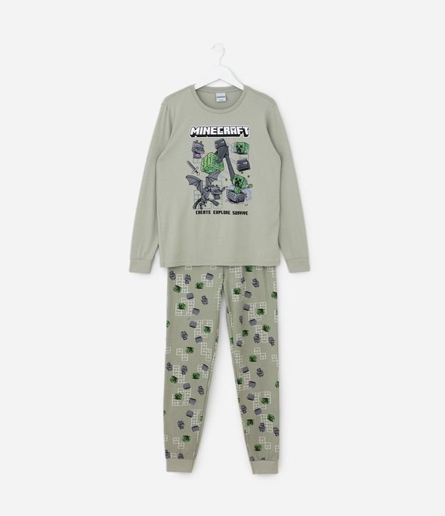 Pijama Infantil con Estampado Minecraft  – Talle 5 a 14 años 2