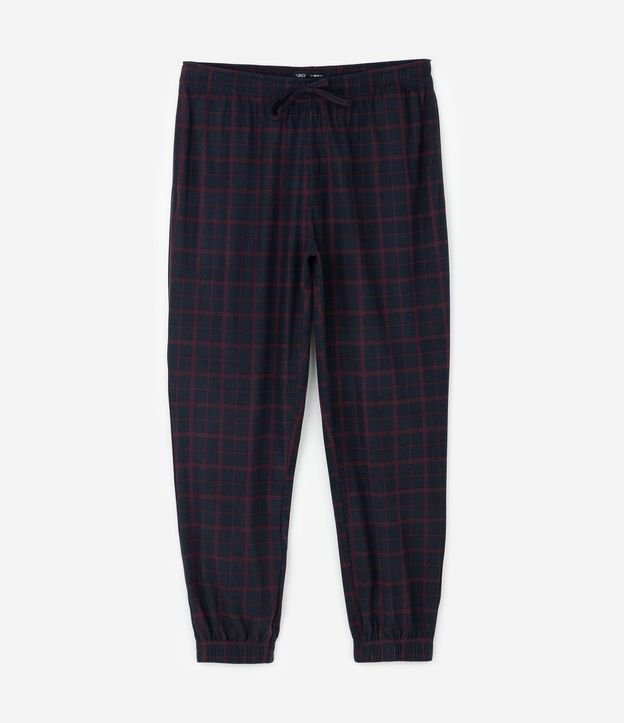 Pantalón de Pijama Masculino Jogger en Plush a Cuadros 5