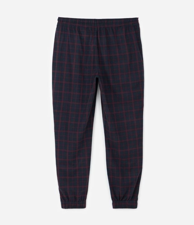 Pantalón de Pijama Masculino Jogger en Plush a Cuadros 6