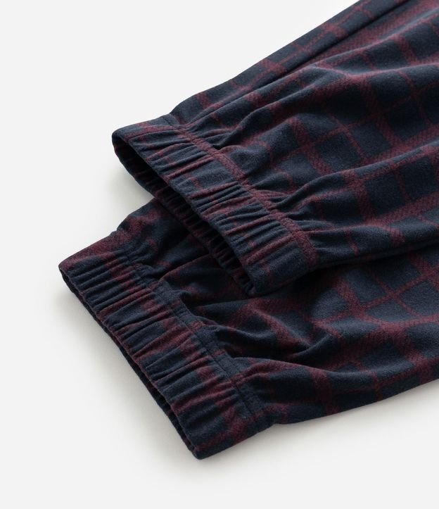 Pantalón de Pijama Masculino Jogger en Plush a Cuadros 8