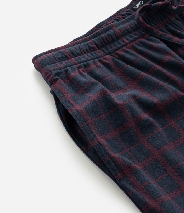 Pantalón de Pijama Masculino Jogger en Plush a Cuadros 9