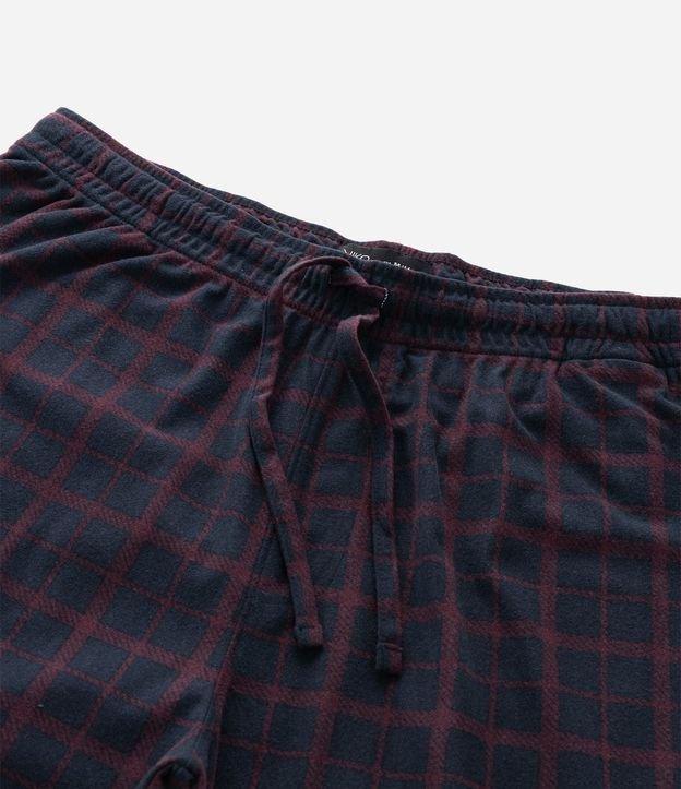 Pantalón de Pijama Masculino Jogger en Plush a Cuadros 10