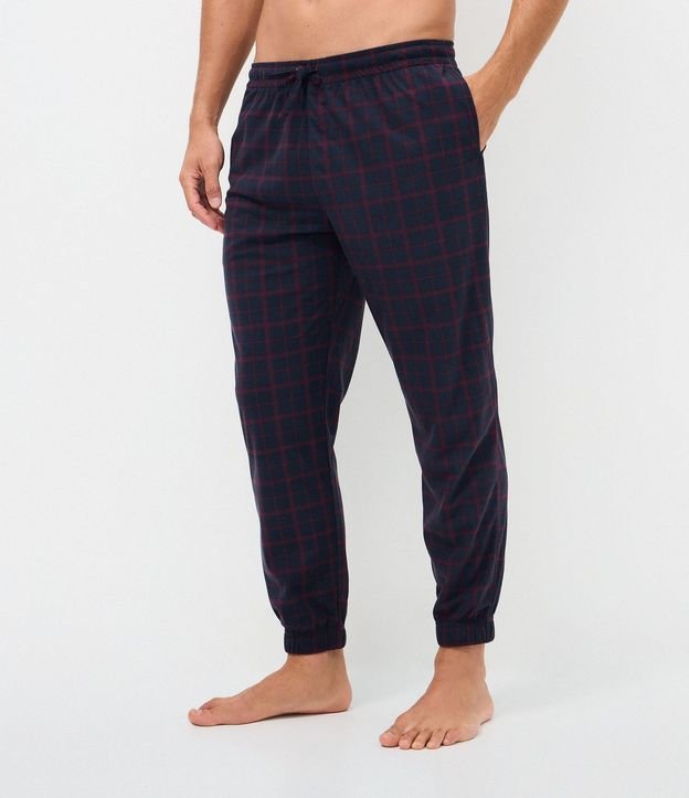 Pantalón de Pijama Masculino Jogger en Plush a Cuadros 2