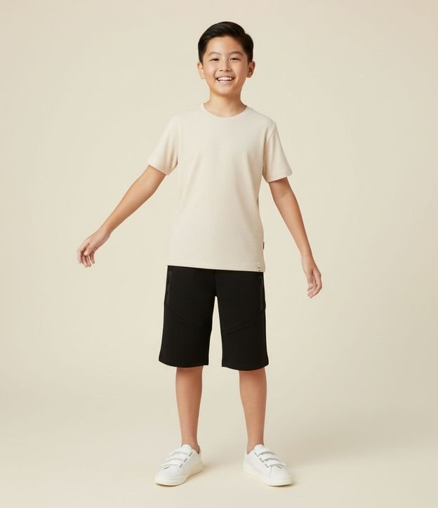 Remera Infantil Texturizada con Cuello Redondo – Talle 5 a 14 años