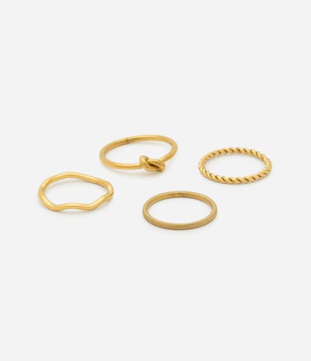 Kit 04 Anillos Finos de Acero Inoxidable a Prueba de Agua 2