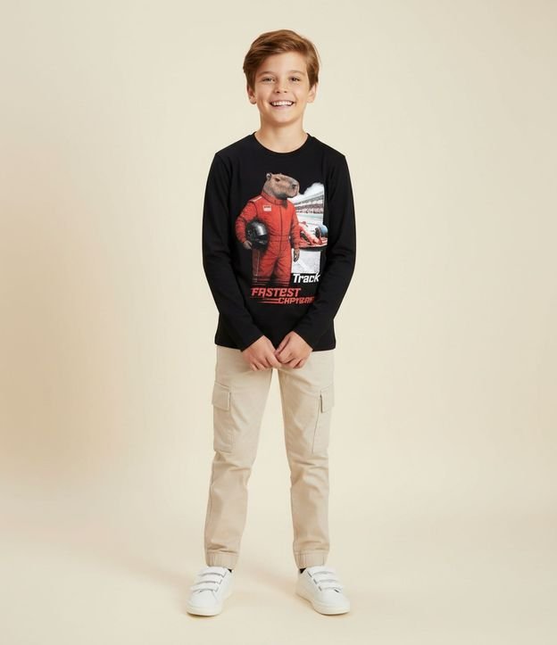 Remera Infantil con Estampado Carpincho Piloto – Talle 5 a 14 años