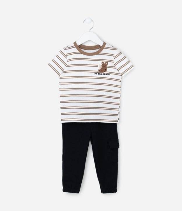 Conjunto Infantil con Rayas y Aplique de Animalito – Talle 1 a 6 años 2
