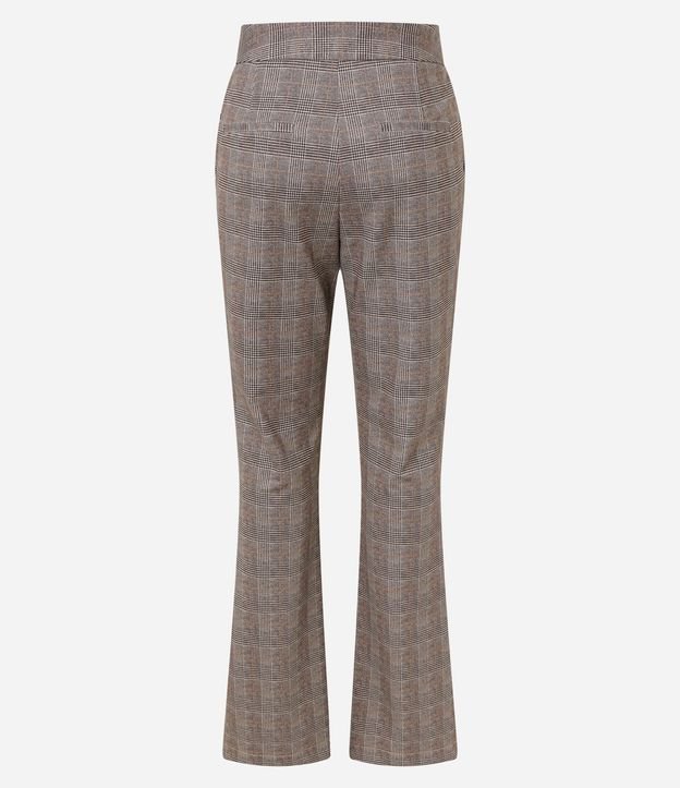 Pantalón Flare en Punto Roma con Estampa de Cuadros 6