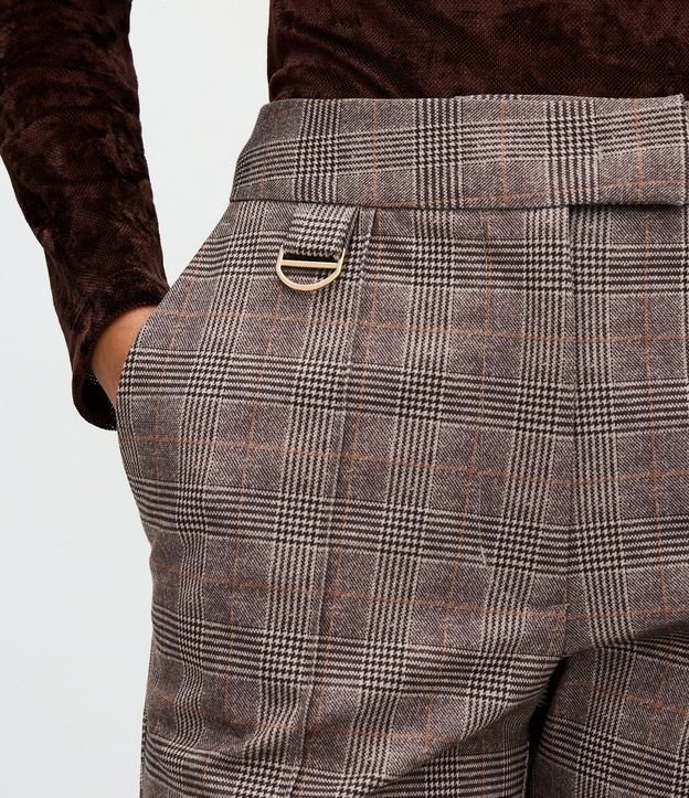 Pantalón Flare en Punto Roma con Estampa de Cuadros 4