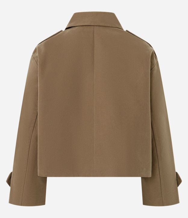 Trench Coat Corto con Abotonado Cruzado 6