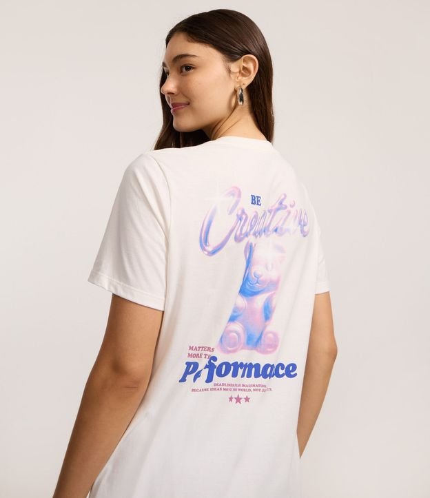 Remera Manga Corta con Estampa de Oso de Goma