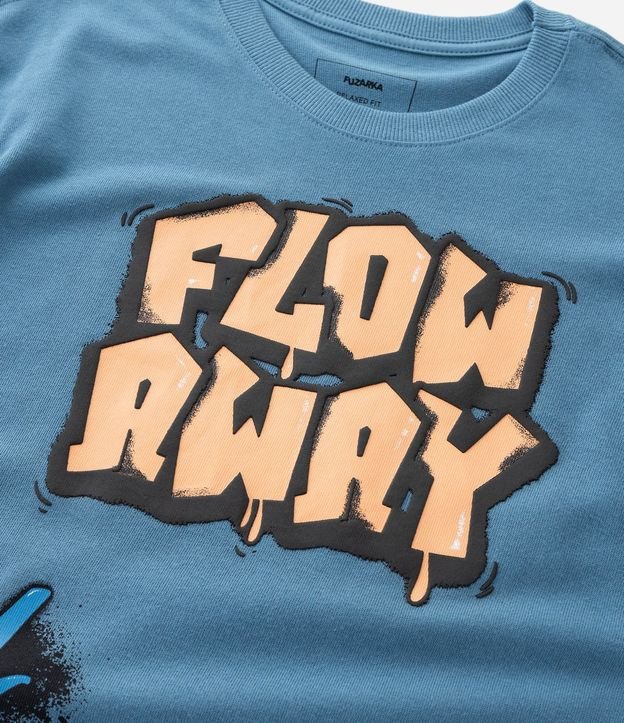 Remera Relaxed Infantil en Suedine con Estampa de Grafite - Talle 5 a 14 años 9