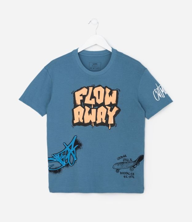 Remera Relaxed Infantil en Suedine con Estampa de Grafite - Talle 5 a 14 años 2
