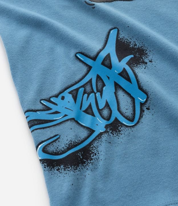Remera Relaxed Infantil en Suedine con Estampa de Grafite - Talle 5 a 14 años 7
