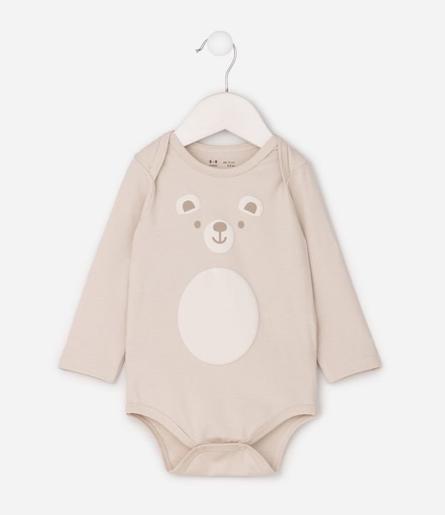 Body Infantil con Estampado Cara de Oso – Talle 0 a 18 Meses 2