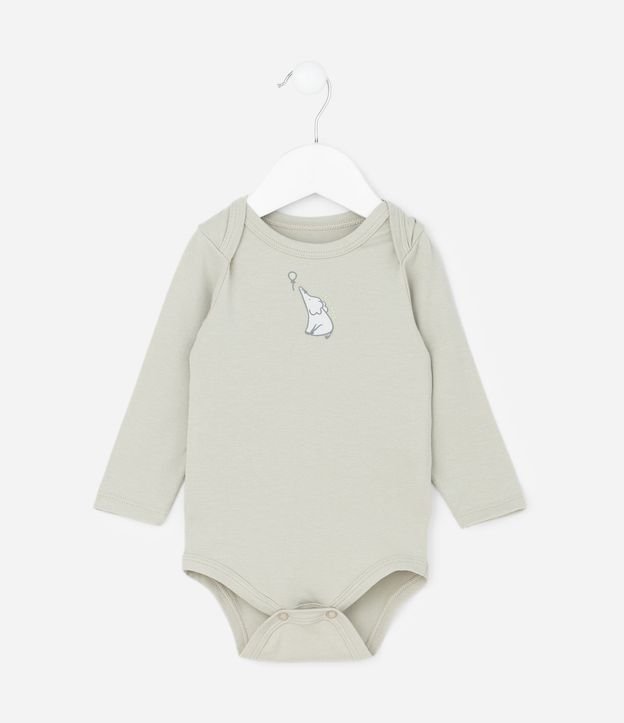 Body Infantil con Estampa de Elefantito – Talle RN a 18 Meses