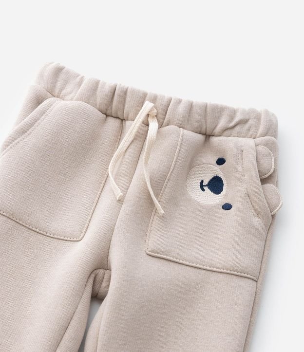 Pantalón Infantil con Oso Aplicado en Bolsillo – Talle 0 a 18 Meses 7