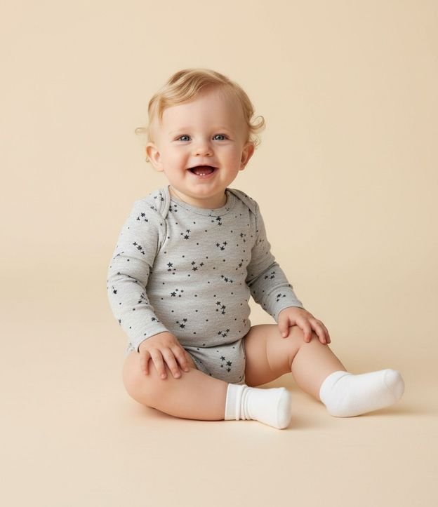 Body Infantil con Estampa de Estrellas – Talle RN a 18 Meses