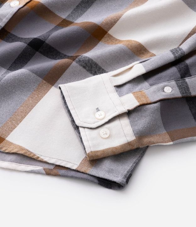 Camisa Manga Larga en Franela con Listrado en Bloques 8