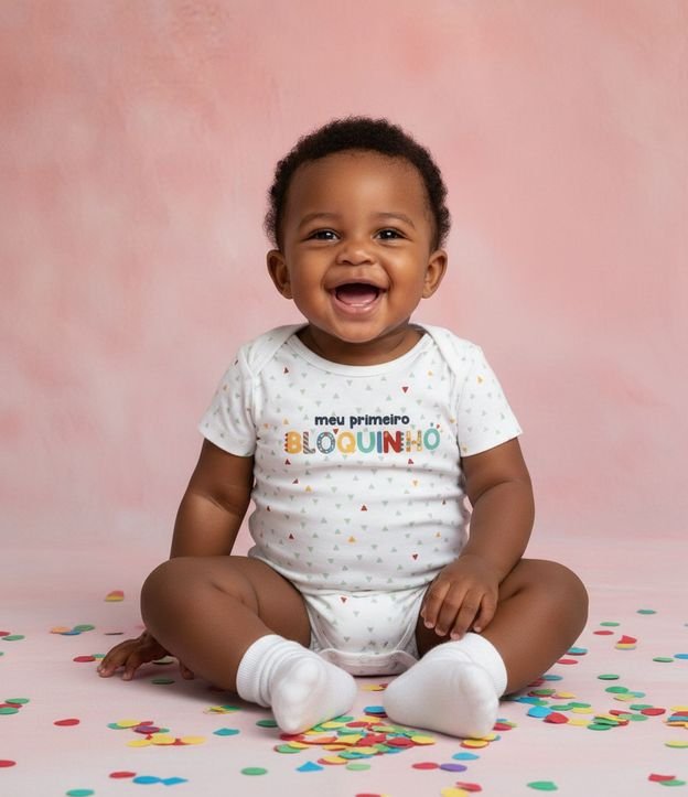 Body Infantil en Cotton Estampa del Primero Bloquinho - Talle RN a 18 Meses