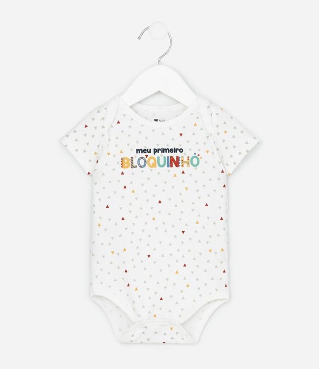 Body Infantil en Cotton Estampa del Primero Bloquinho - Talle RN a 18 Meses