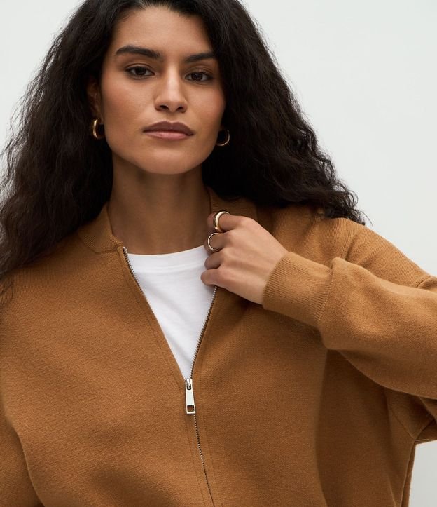 Campera Over en Punto con Cremallera 3