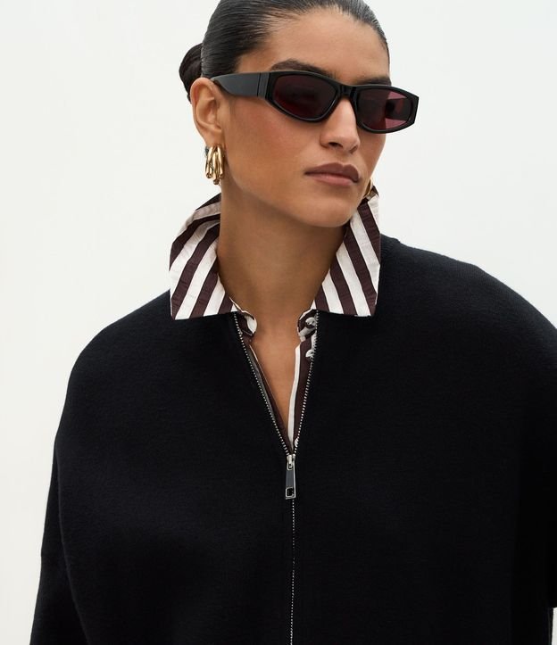 Campera Over en Punto con Cremallera 3