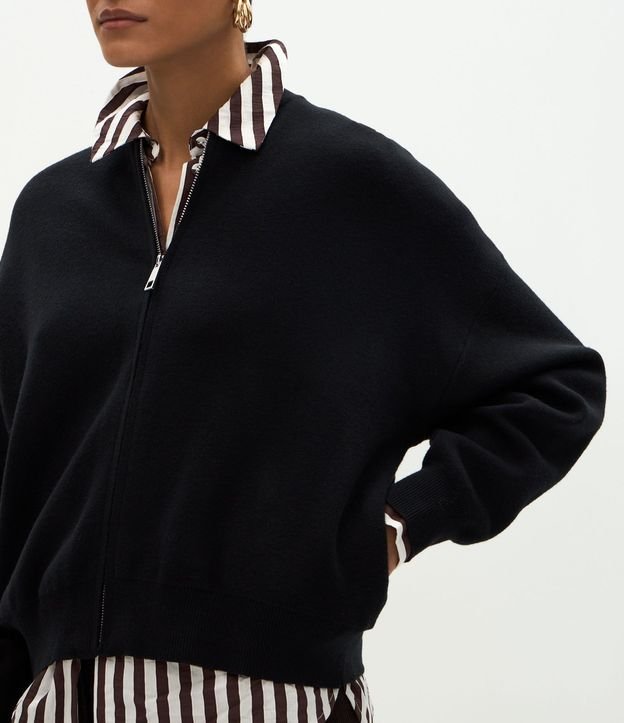Campera Over en Punto con Cremallera 4