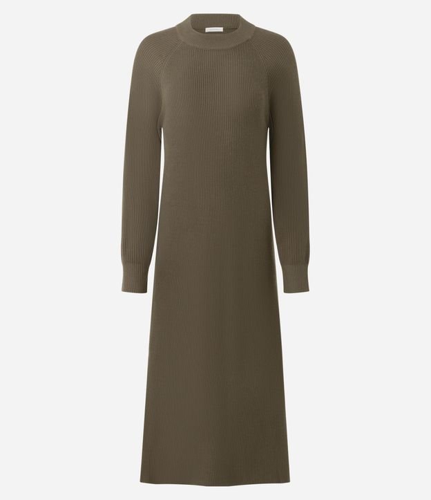 Vestido Midi en Punto con Manga Larga 4