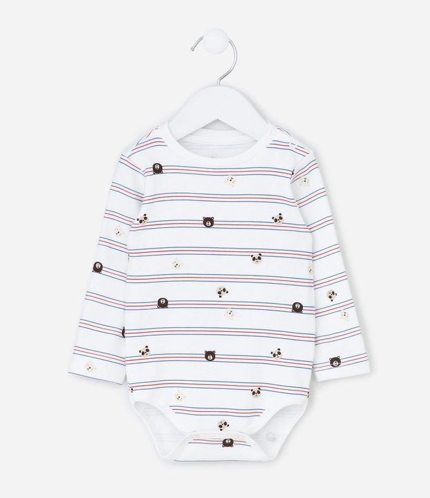 Conjunto Infantil Body Listrado con Pantalón Tema Osito – Talle RN a 18 meses 2
