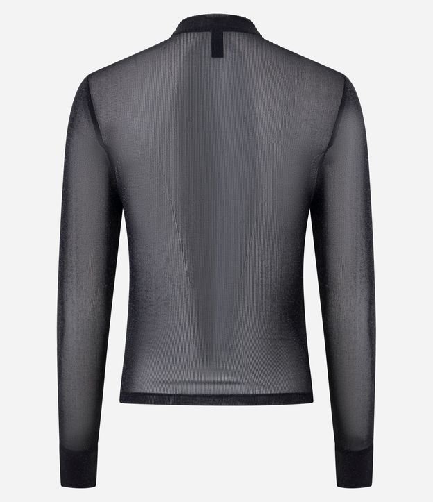 Blusa en Tule con Brillo y Cuello Alto 3