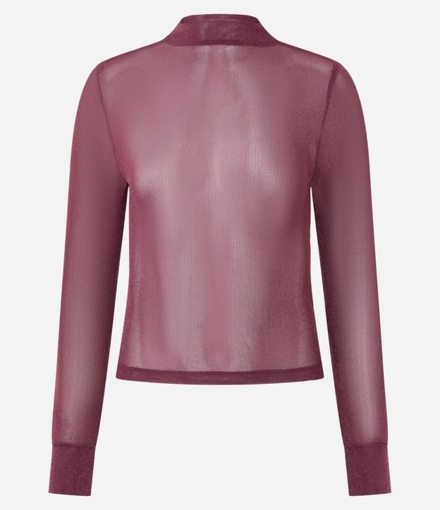 Blusa en Tule con Brillo y Cuello Alto 4