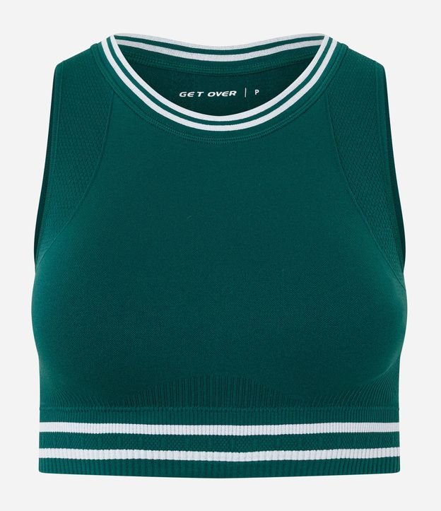 Top Deportivo Alargado con Rayas Contrastantes y Seamless
