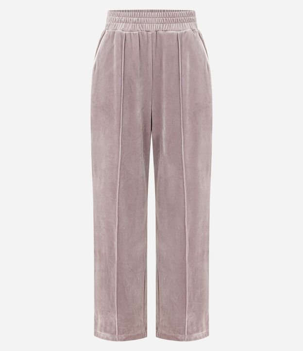 Pantalón Deportivo Recto en Plush con Piping Contrastante 5