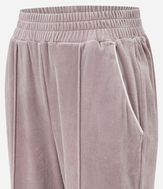 Pantalón Deportivo Recto en Plush con Piping Contrastante 6