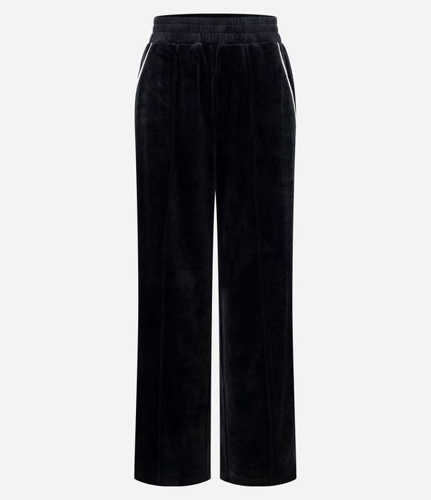 Pantalón Deportivo Recto en Plush con Piping Contrastante 5