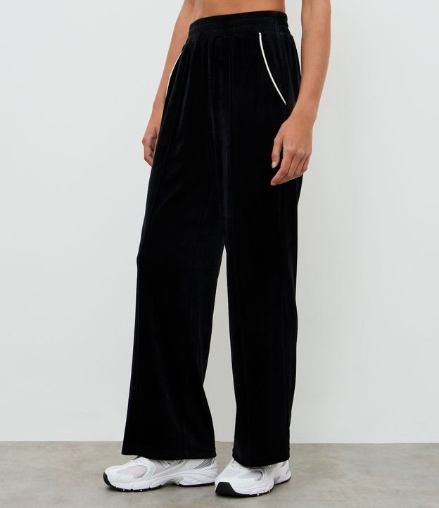 Pantalón Deportivo Recto en Plush con Piping Contrastante 2