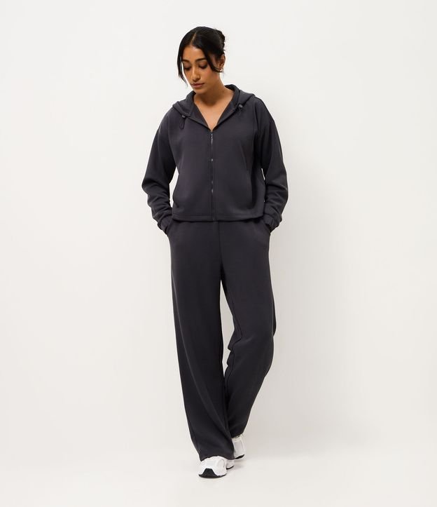 Pantalón Deportiva Recta Texturizada con Ajuste en la Cintura 1