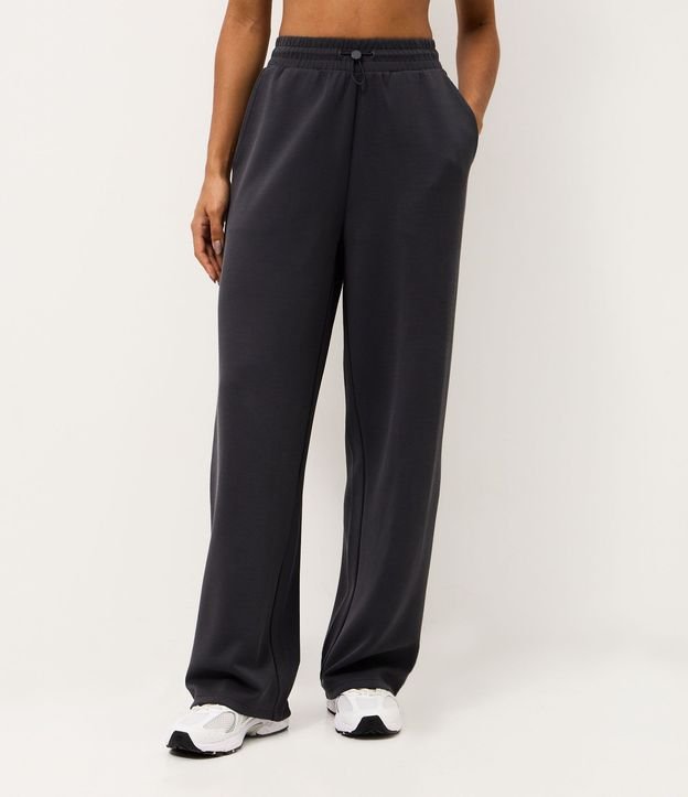 Pantalón Deportiva Recta Texturizada con Ajuste en la Cintura 2