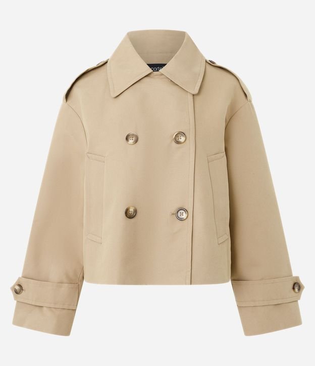 Trench Coat Corto con Abotonado Cruzado 5