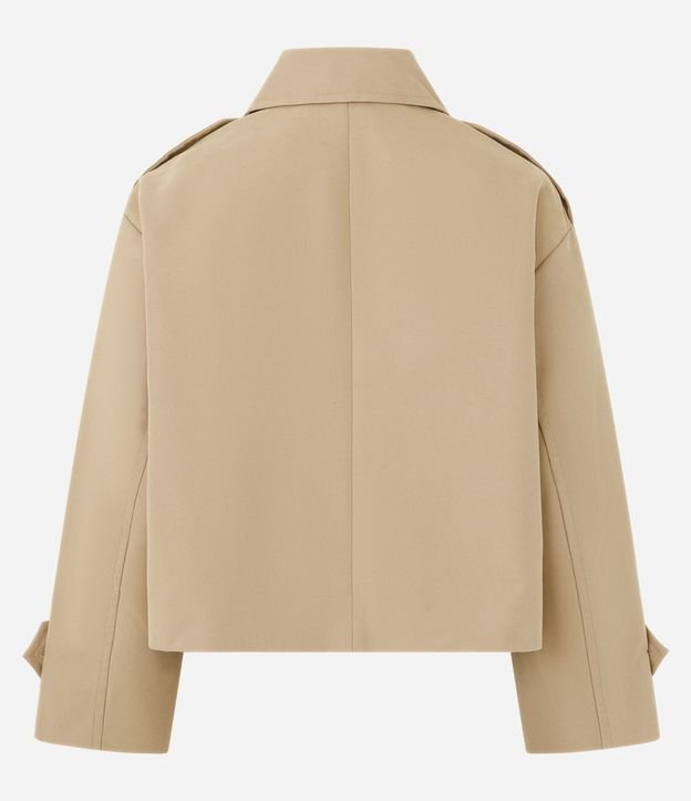 Trench Coat Corto con Abotonado Cruzado 6