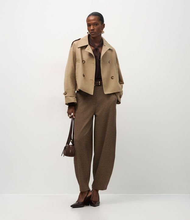 Trench Coat Corto con Abotonado Cruzado 2